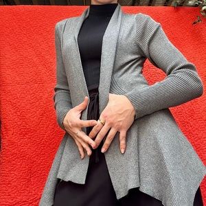 Vere amí Grey Drape Front Cardigan